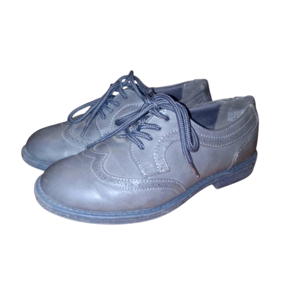 4/$10 Scott David Boys Gray Oxford Shoes JUDE Size Youth 1 M